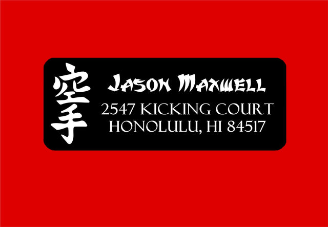 Custom karate dojo address labels