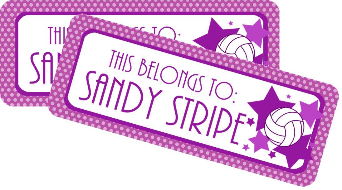 Custom volleyball name label for student athletes