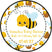 Cute bee baby shower favor label