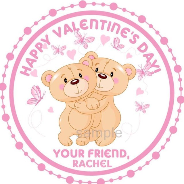 Cute teddy bear Valentine sticker for kids
