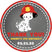 Dalmatian firefighter birthday sticker with fire hydrant