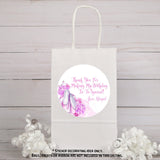 Dance birthday thank-you sticker in lavender theme