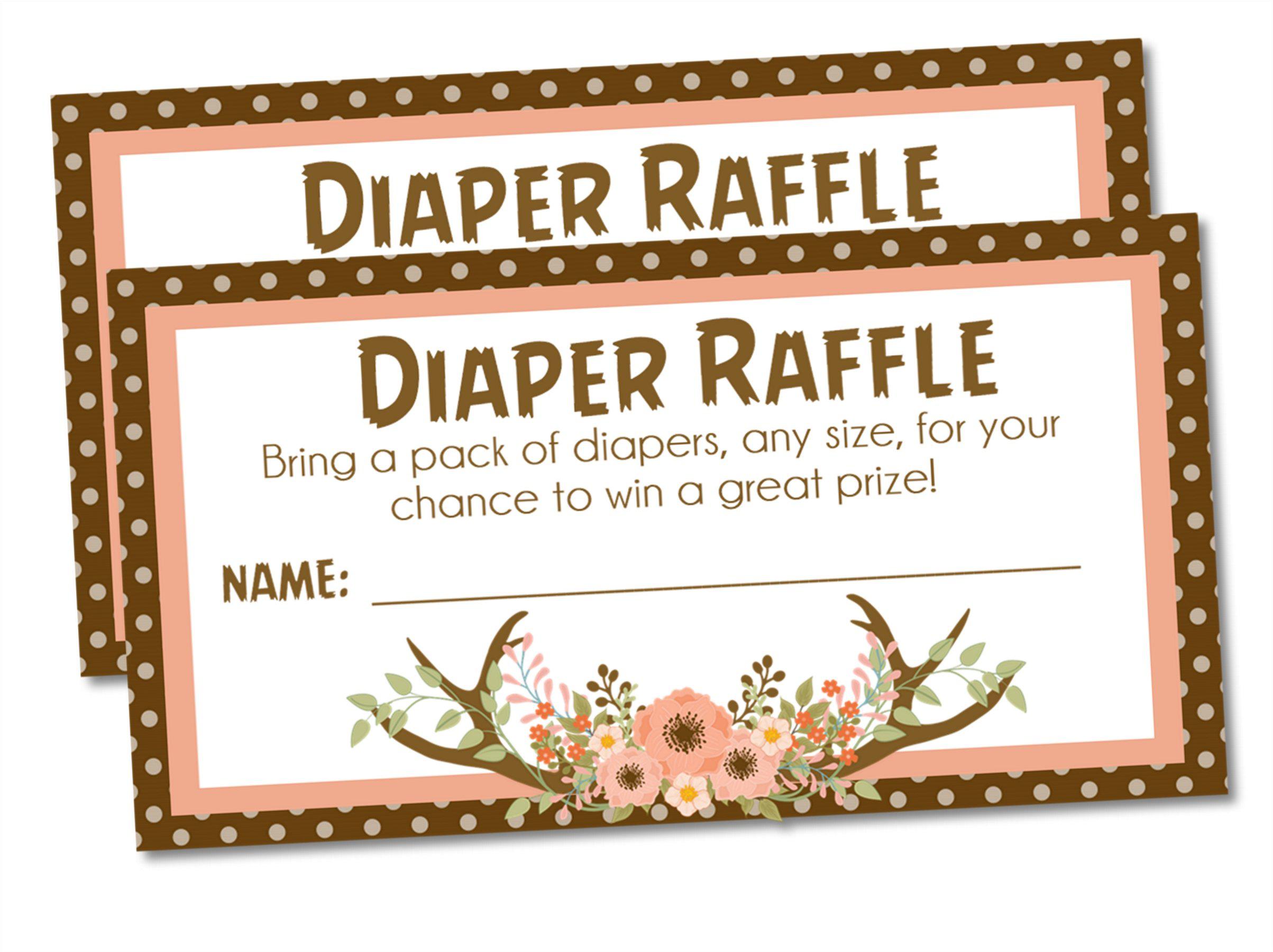 Deer Baby Shower Diaper Raffle Tickets