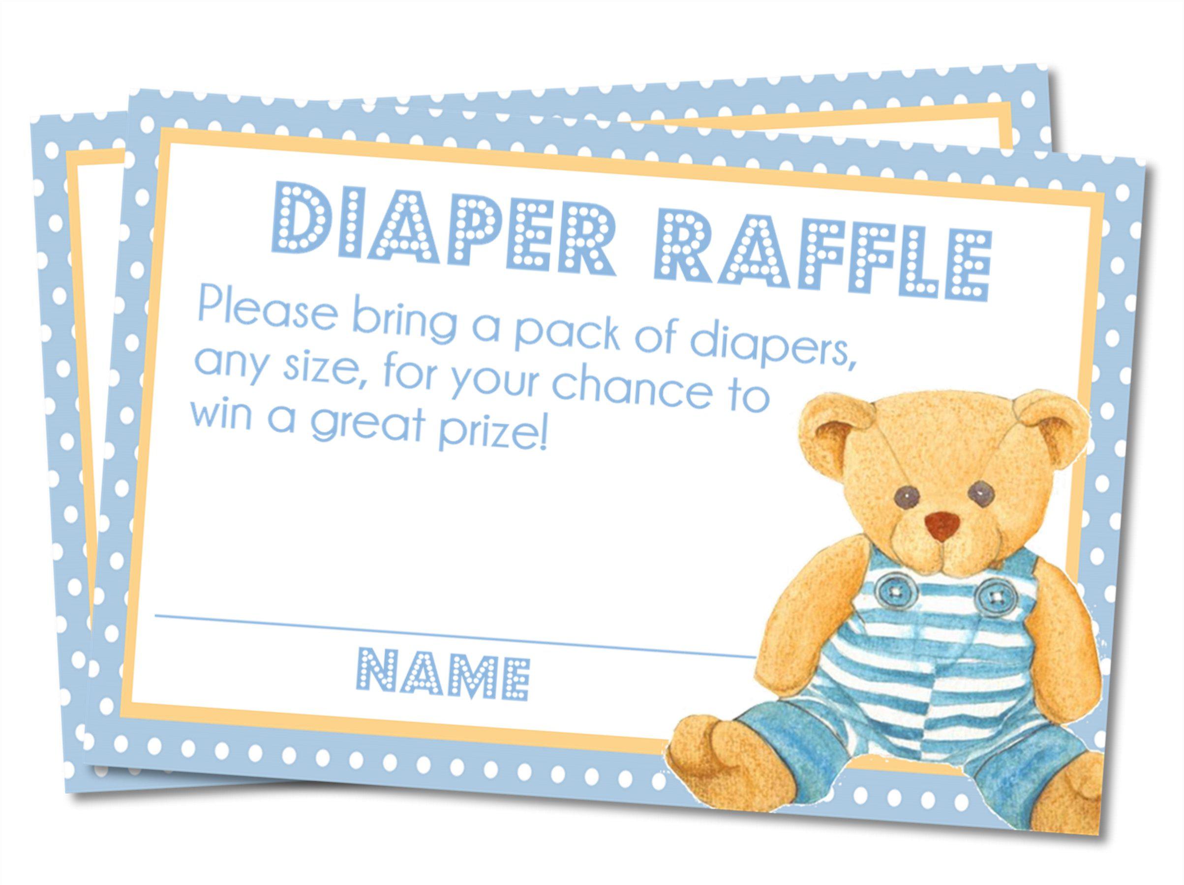 Denim Teddy Bear Diaper Raffle Tickets