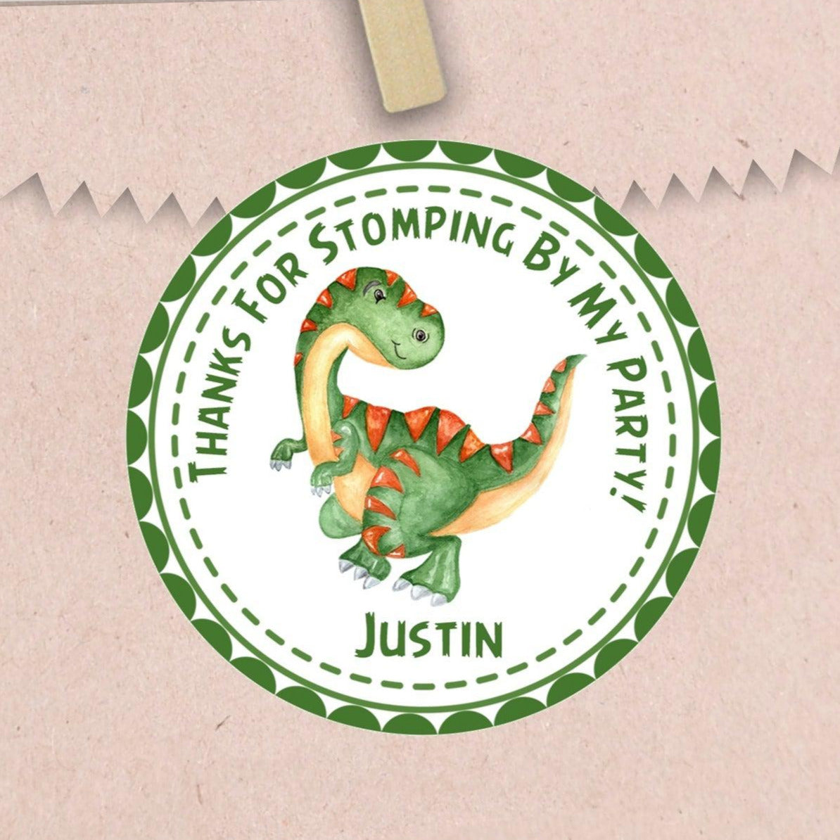 Dinosaur Birthday Party Stickers