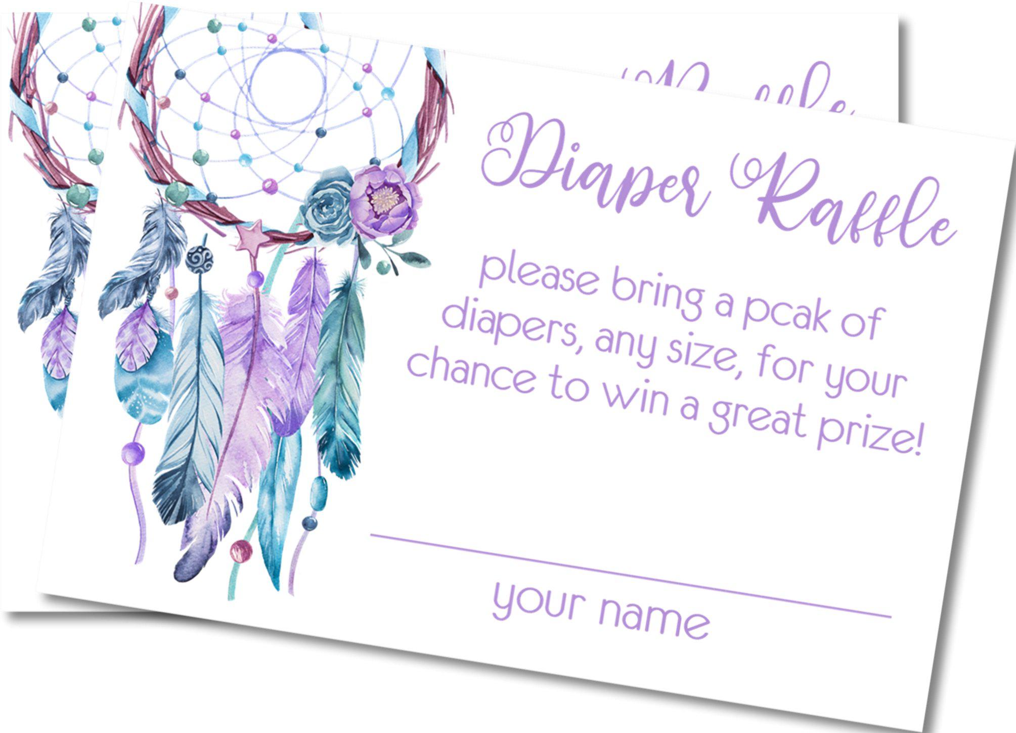 Dreamcatcher Diaper Raffle Tickets