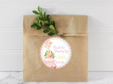 Drive-by baby shower thank you sticker for girls