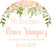 Elegant baptism favor label with peach flowers