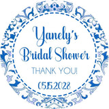 Elegant porcelain style bridal shower favor labels