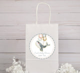 Elegant whale baby shower favor label