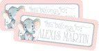 Elephant Back To School Supply Name Labels