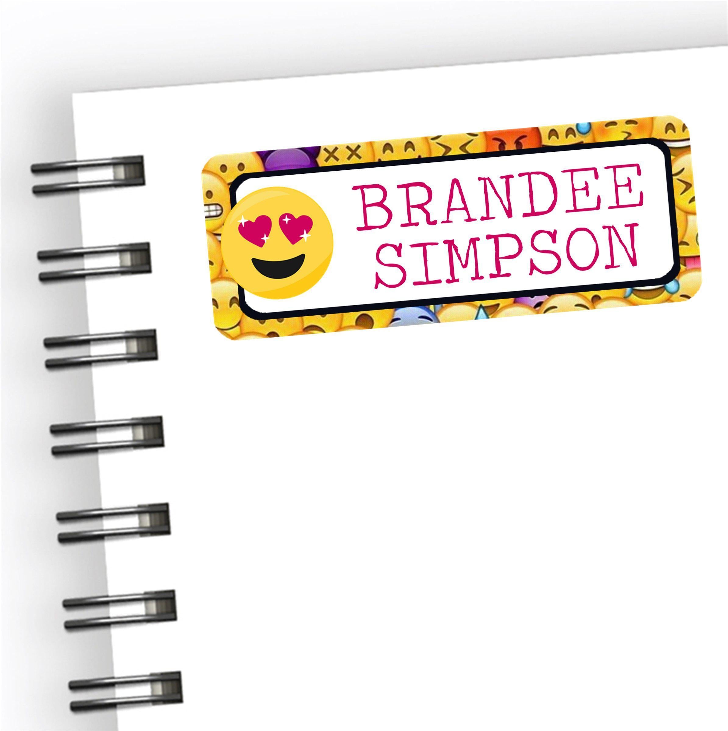 Emoji Back To School Supply Name Labels