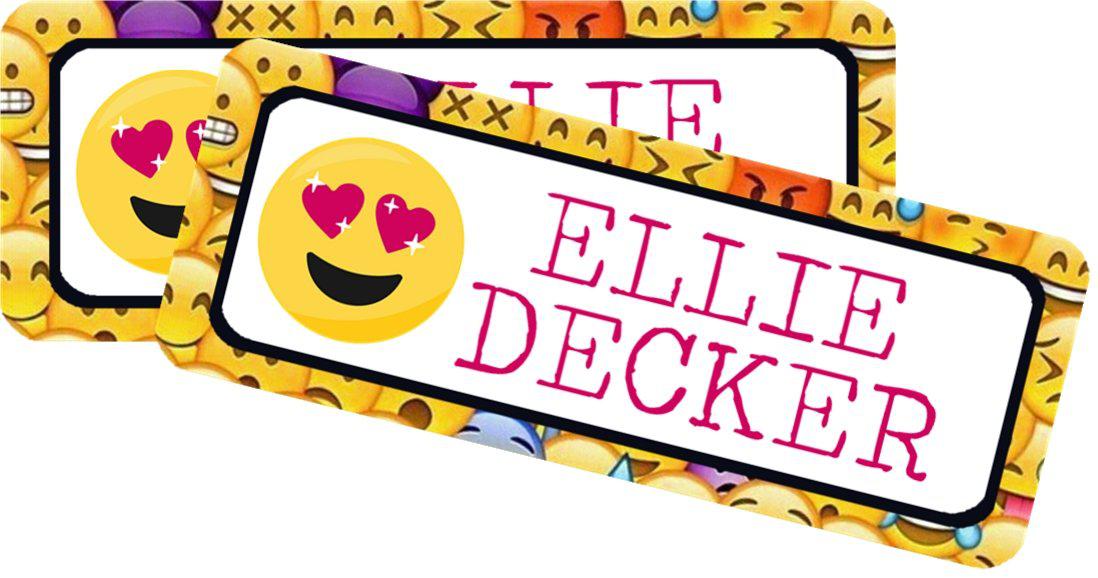 Emoji Back To School Supply Name Labels