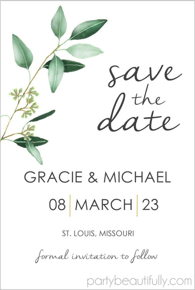 Eucalyptus Wedding Save The Date Cards