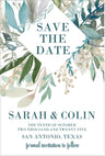 Eucalyptus blue wedding save the dates