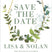 Eucalyptus wedding save the dates