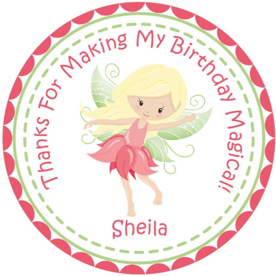 Fairy Birthday Party Stickers