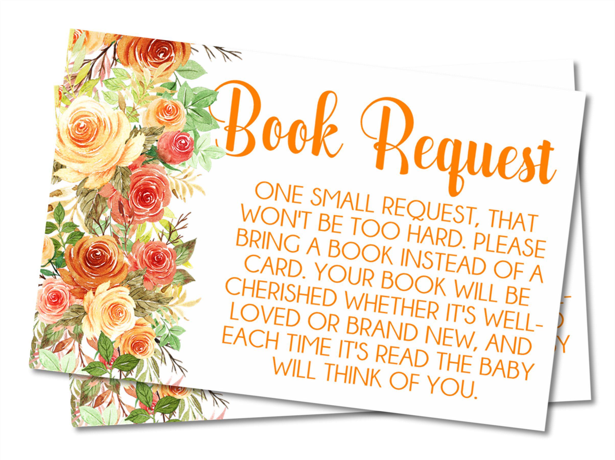 Fall Pumpkin Book Request Cards