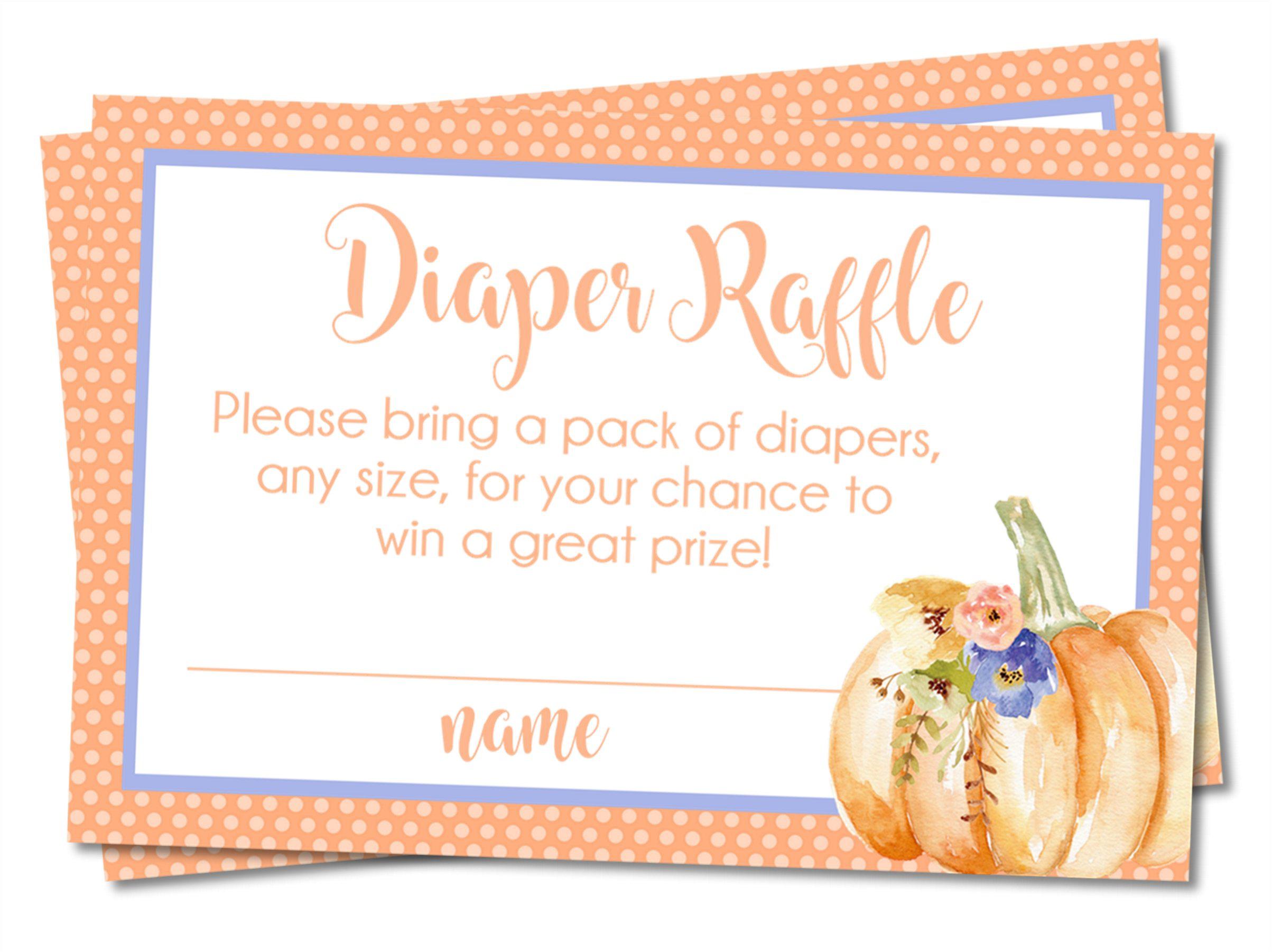 Fall Pumpkin Diaper Raffle Tickets