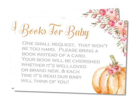 Fall Pumpkin Baby Shower Book Request Instant PDF