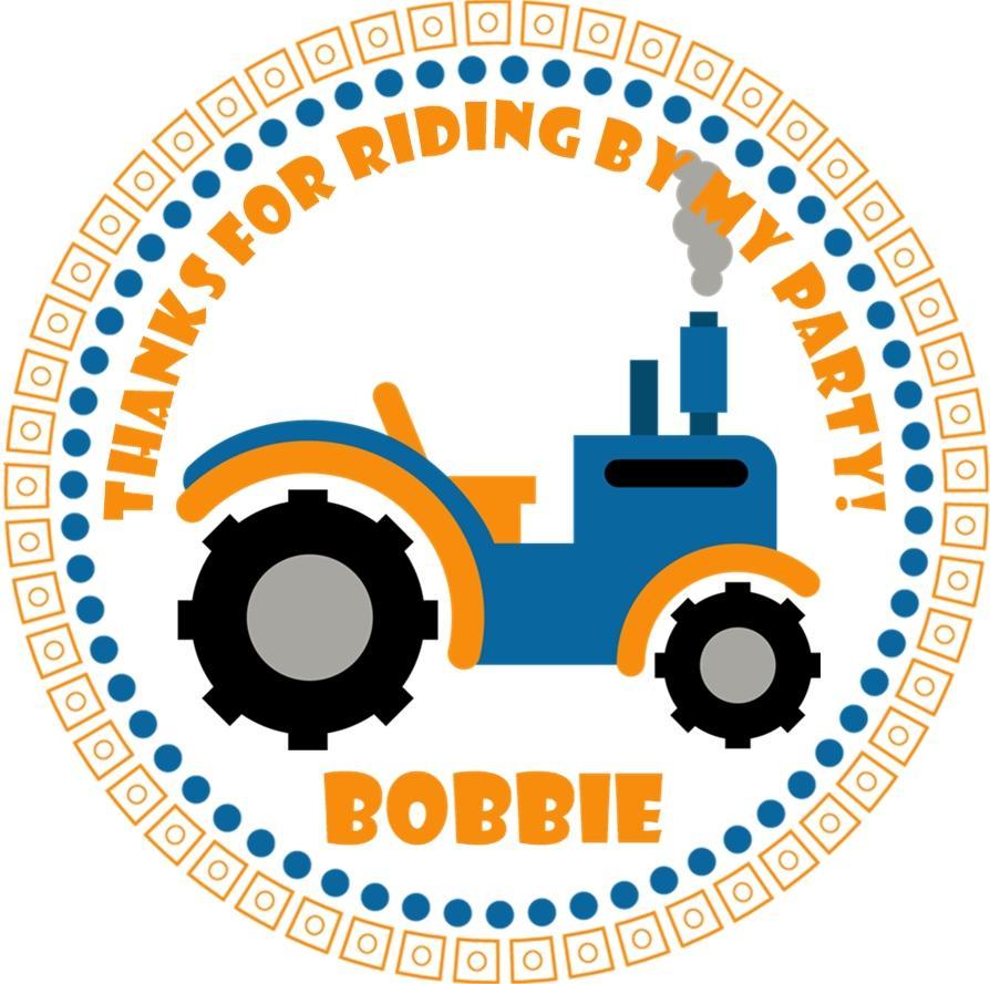 Farm Tractor Birthday Party Stickers