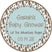 Feather tribal baby shower sticker with turquoise and brown design.