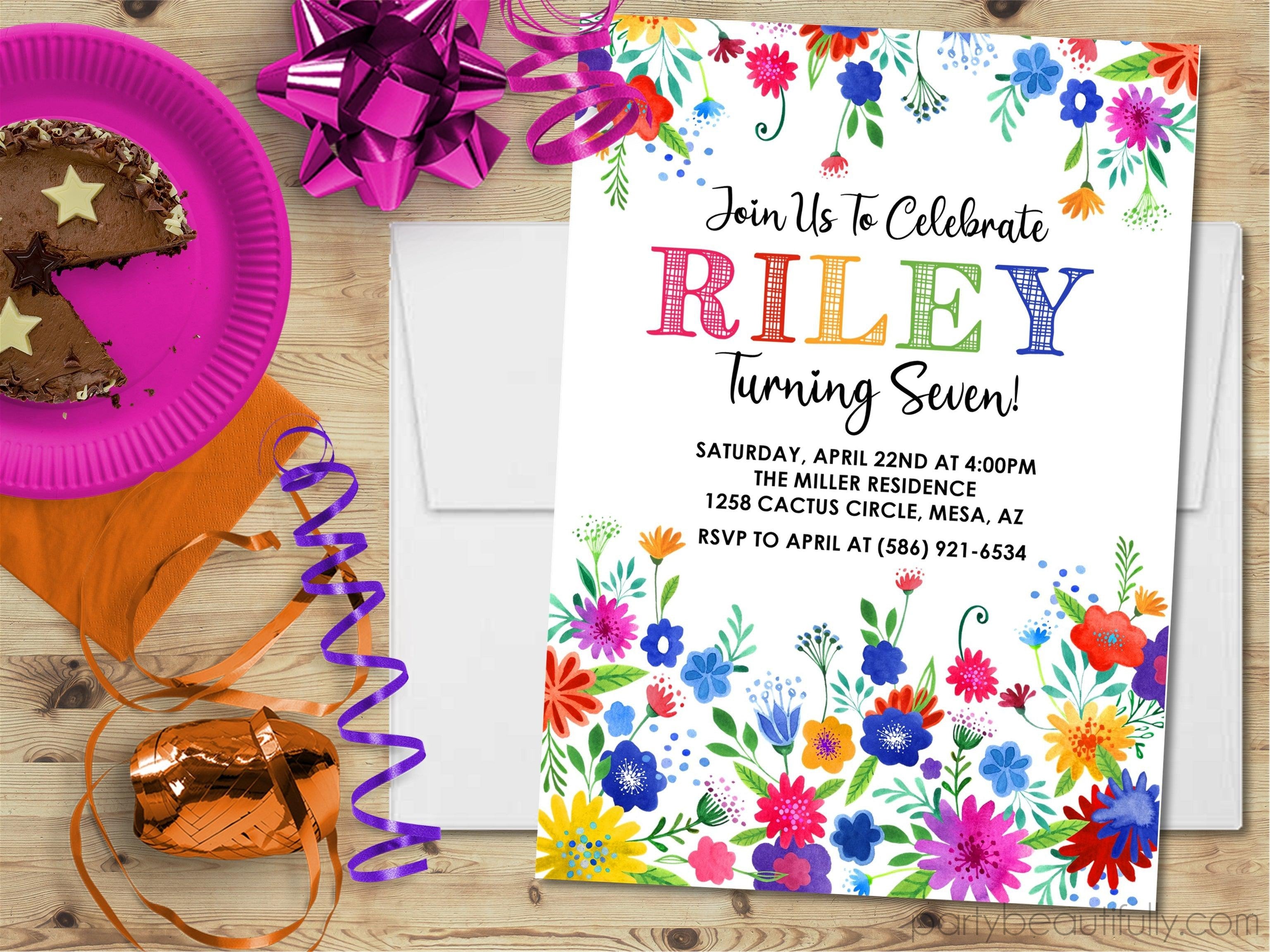 Fiesta Birthday Party Invitations