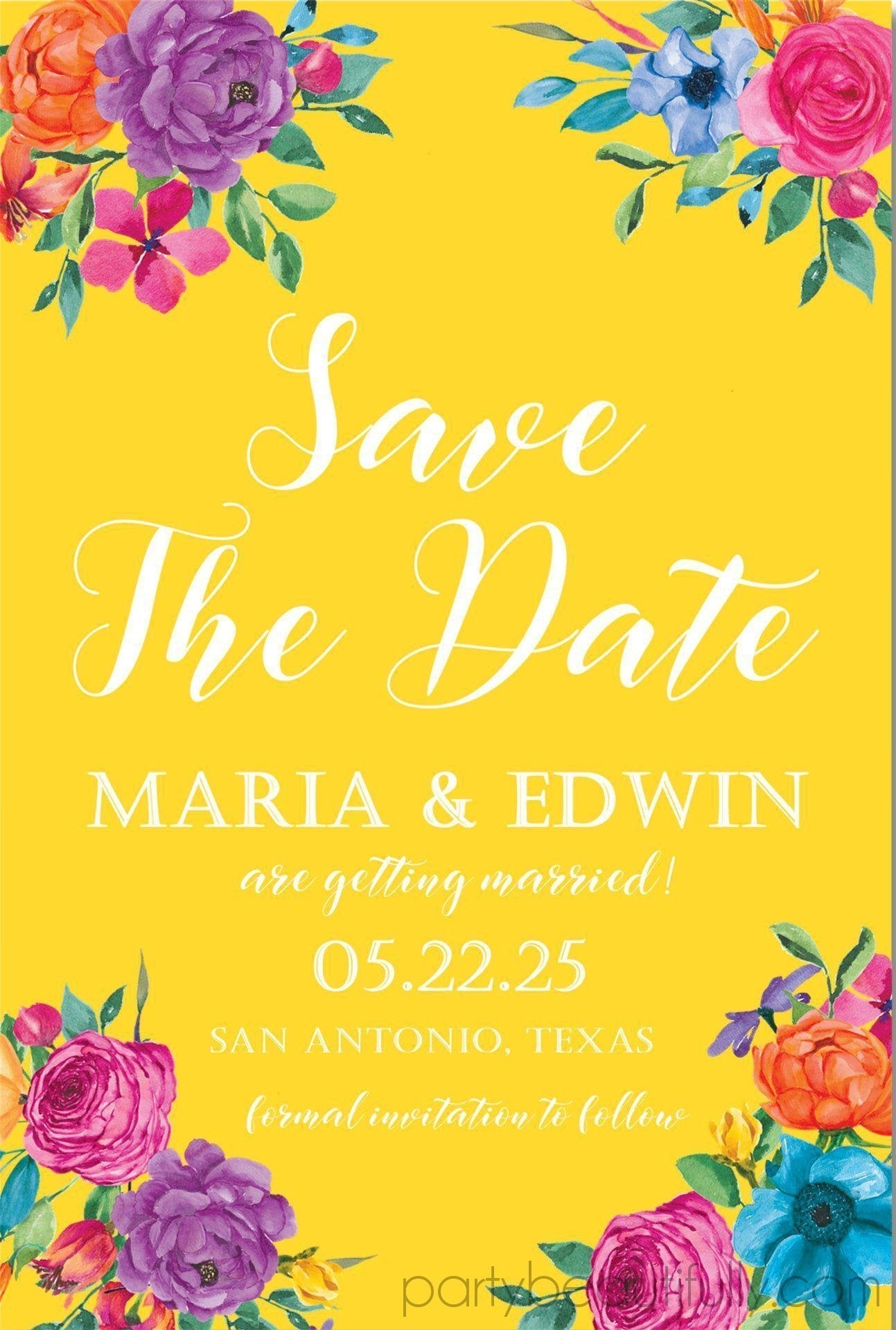 Fiesta Wedding Save The Date Cards