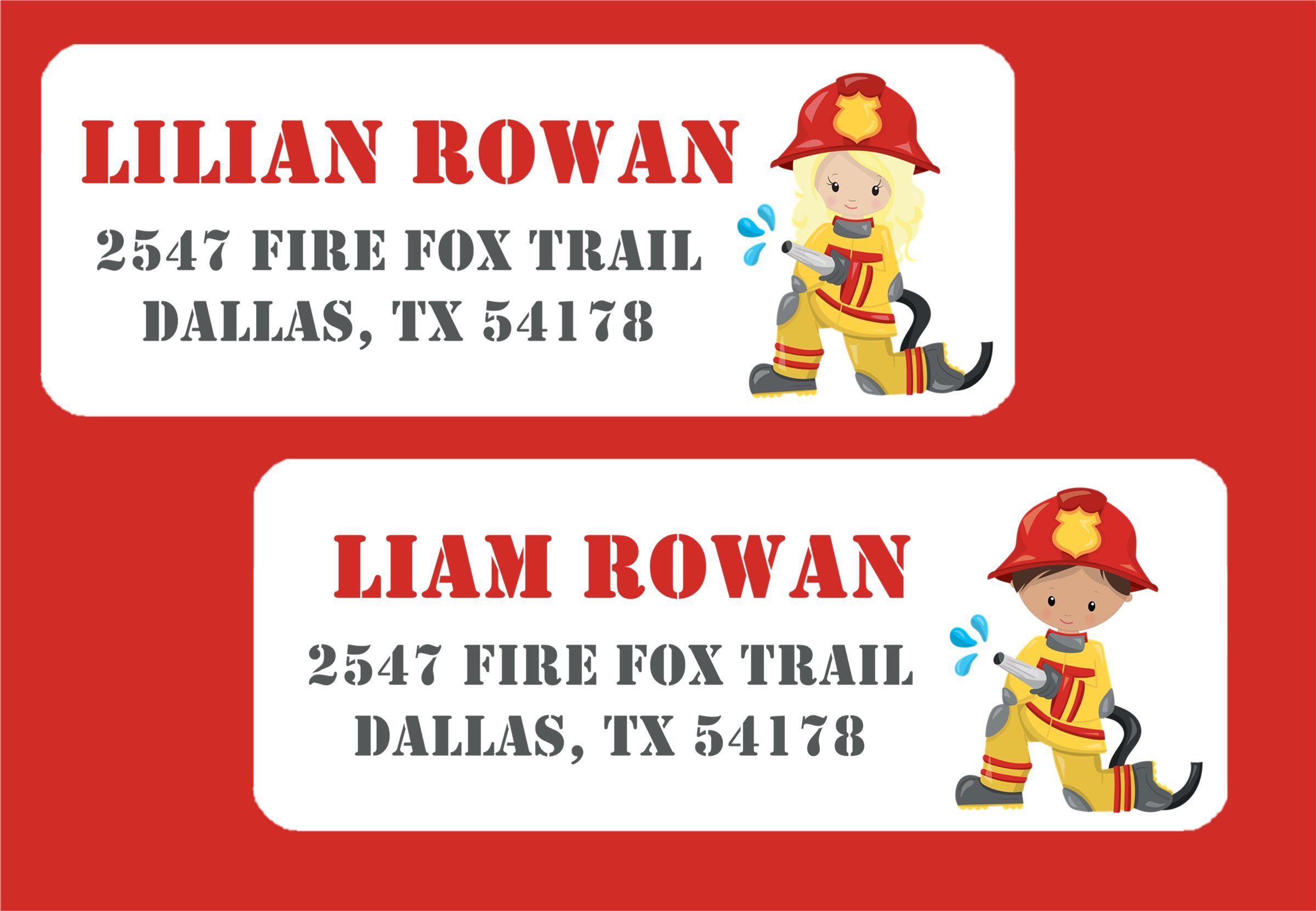 Firefighter Address Labels