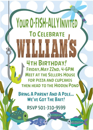 Fishing Birthday Party Invitations