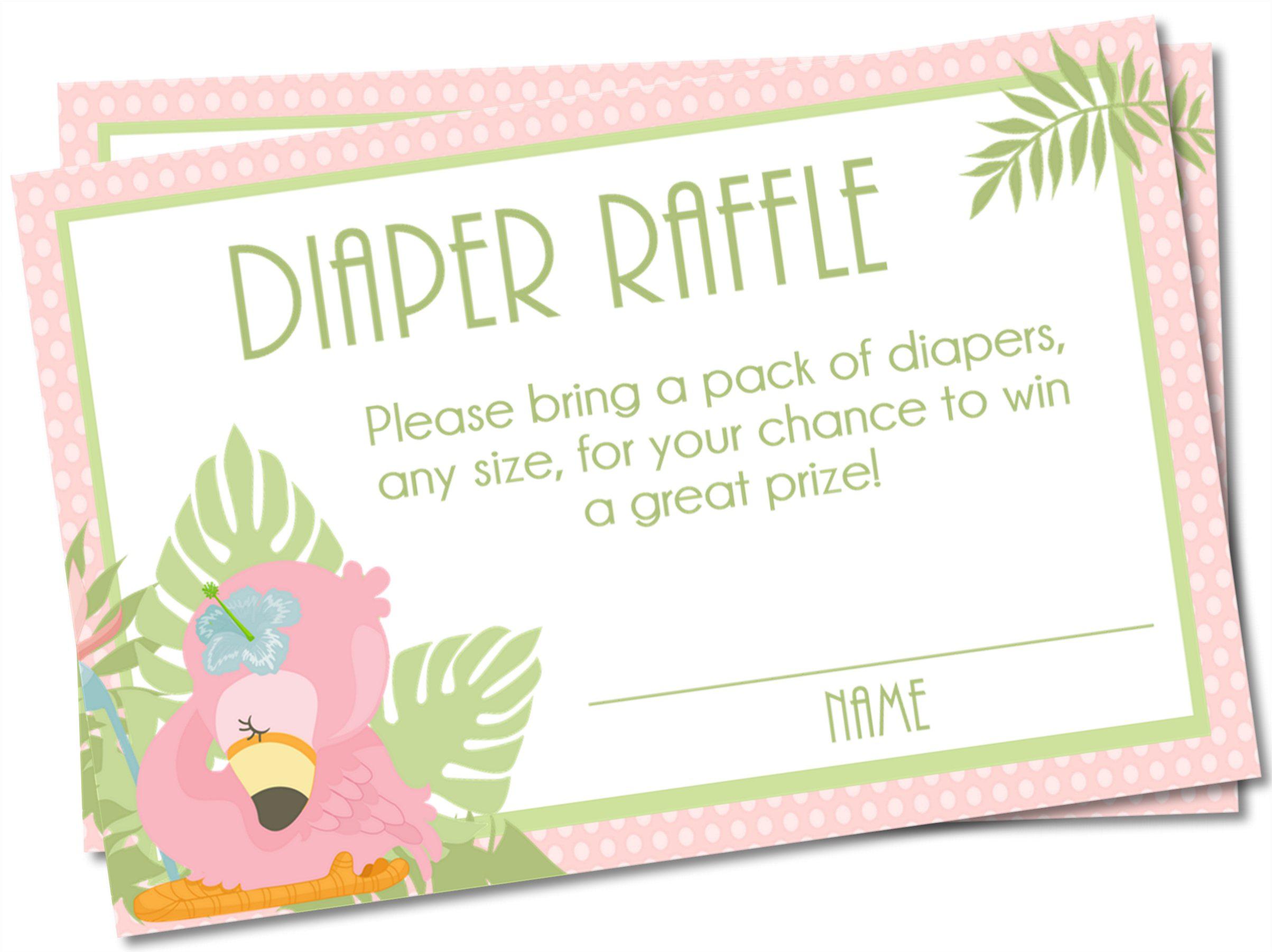 Flamingo Diaper Raffle Tickets