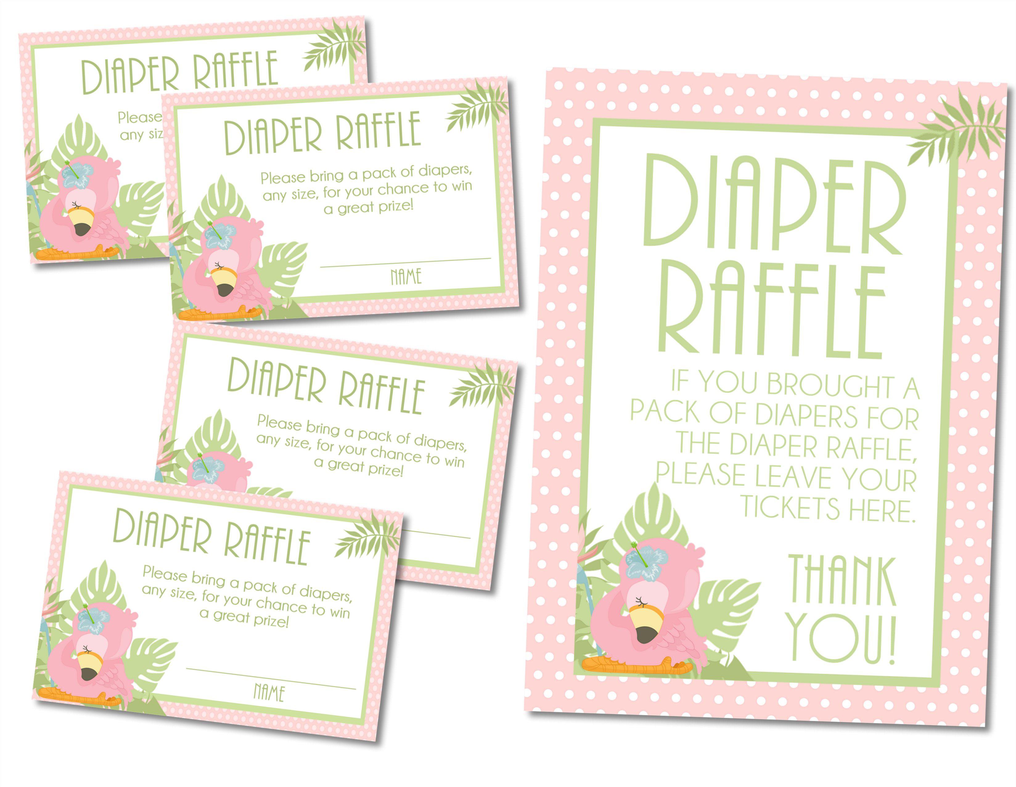 Flamingo Diaper Raffle Tickets