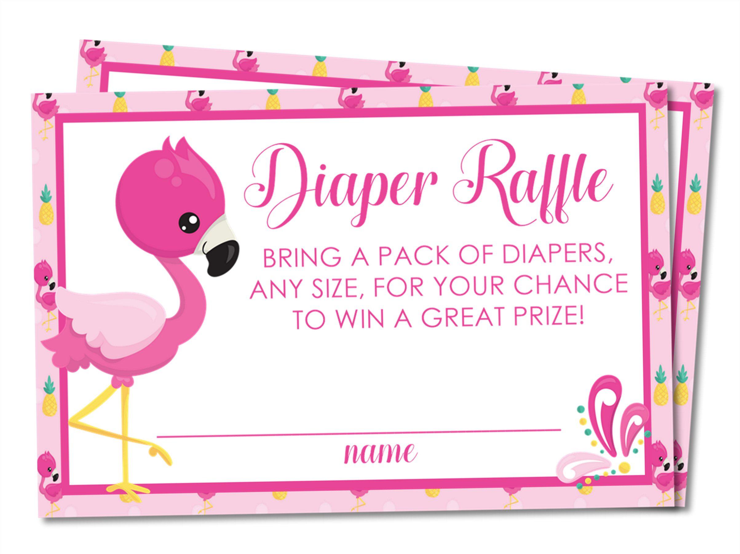 Flamingo Diaper Raffle Tickets