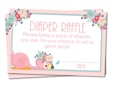 Flamingo Diaper Raffle Tickets