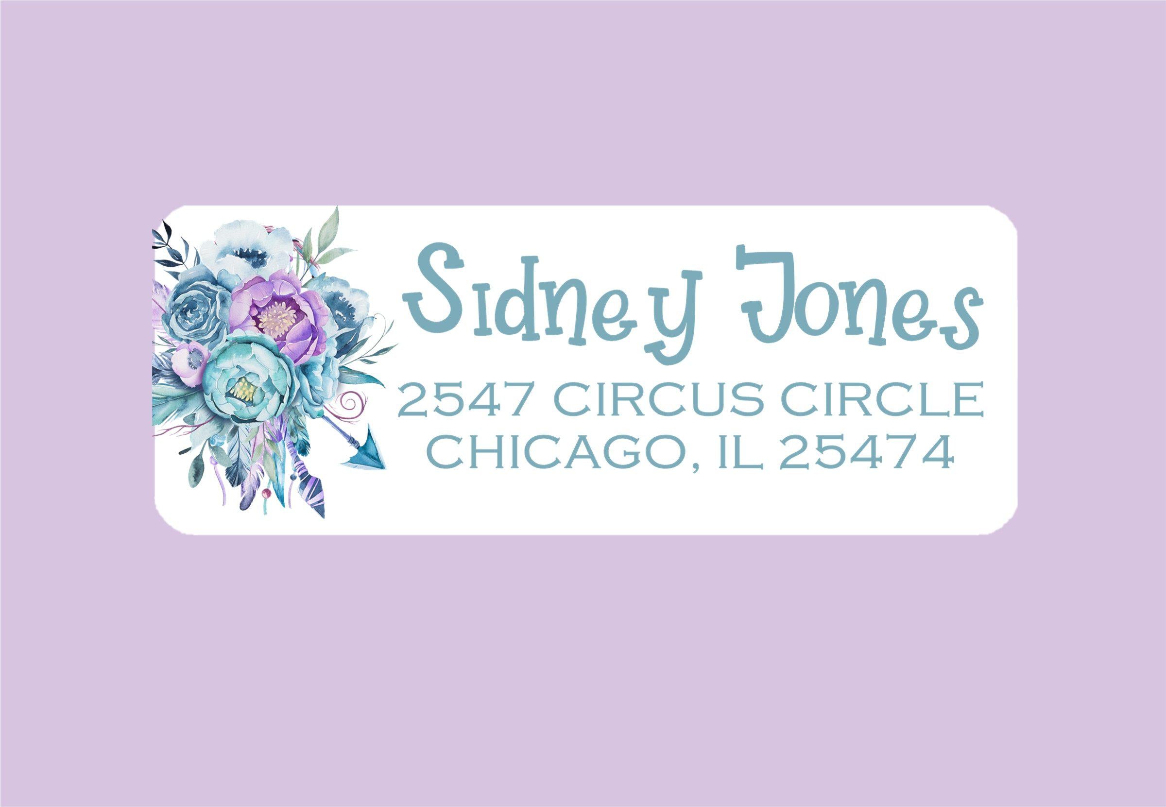 Floral Tribal Address Labels