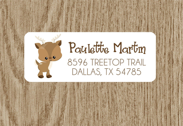 Forest themed deer mailing address labels