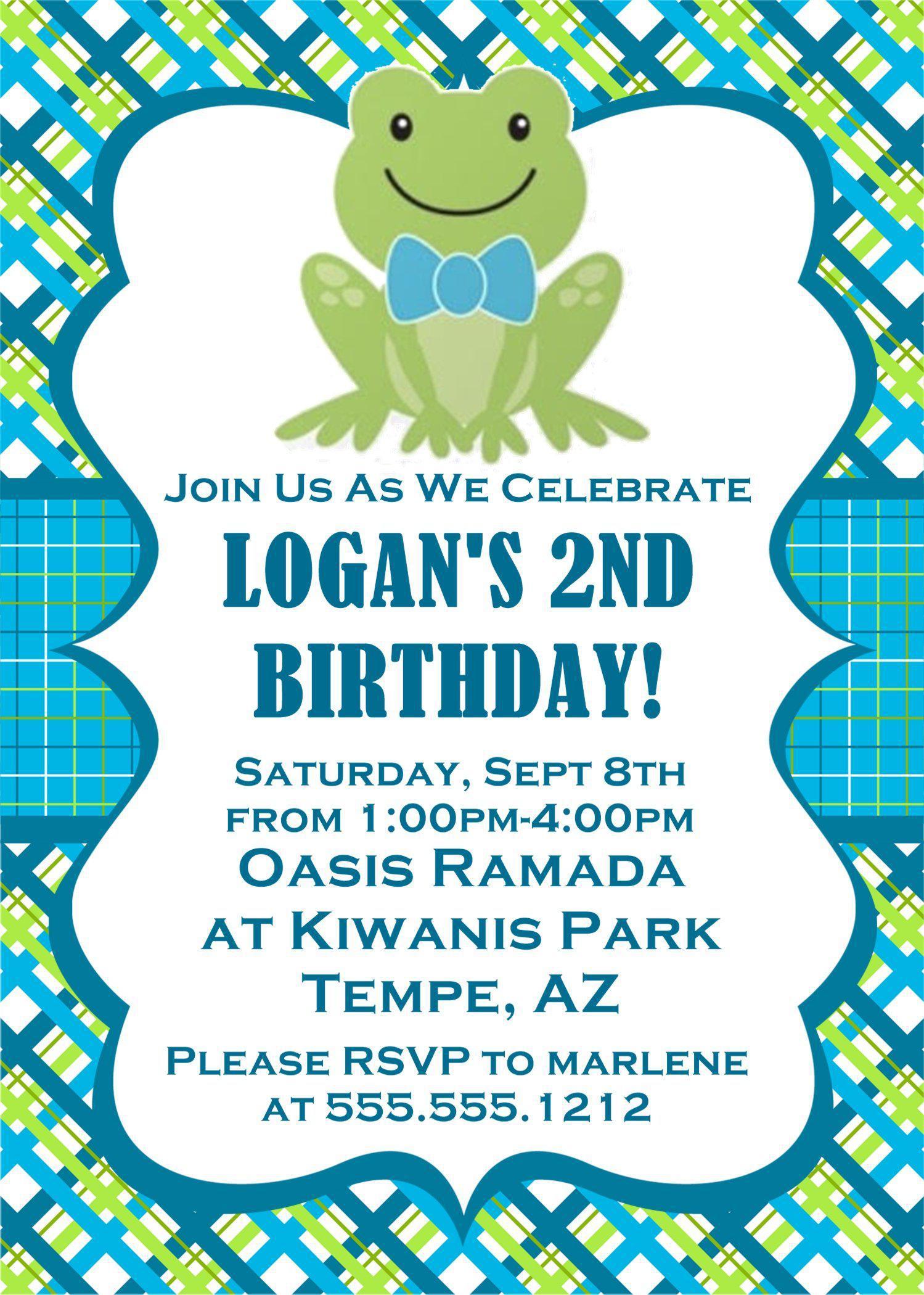 Frog Birthday Party Invitations