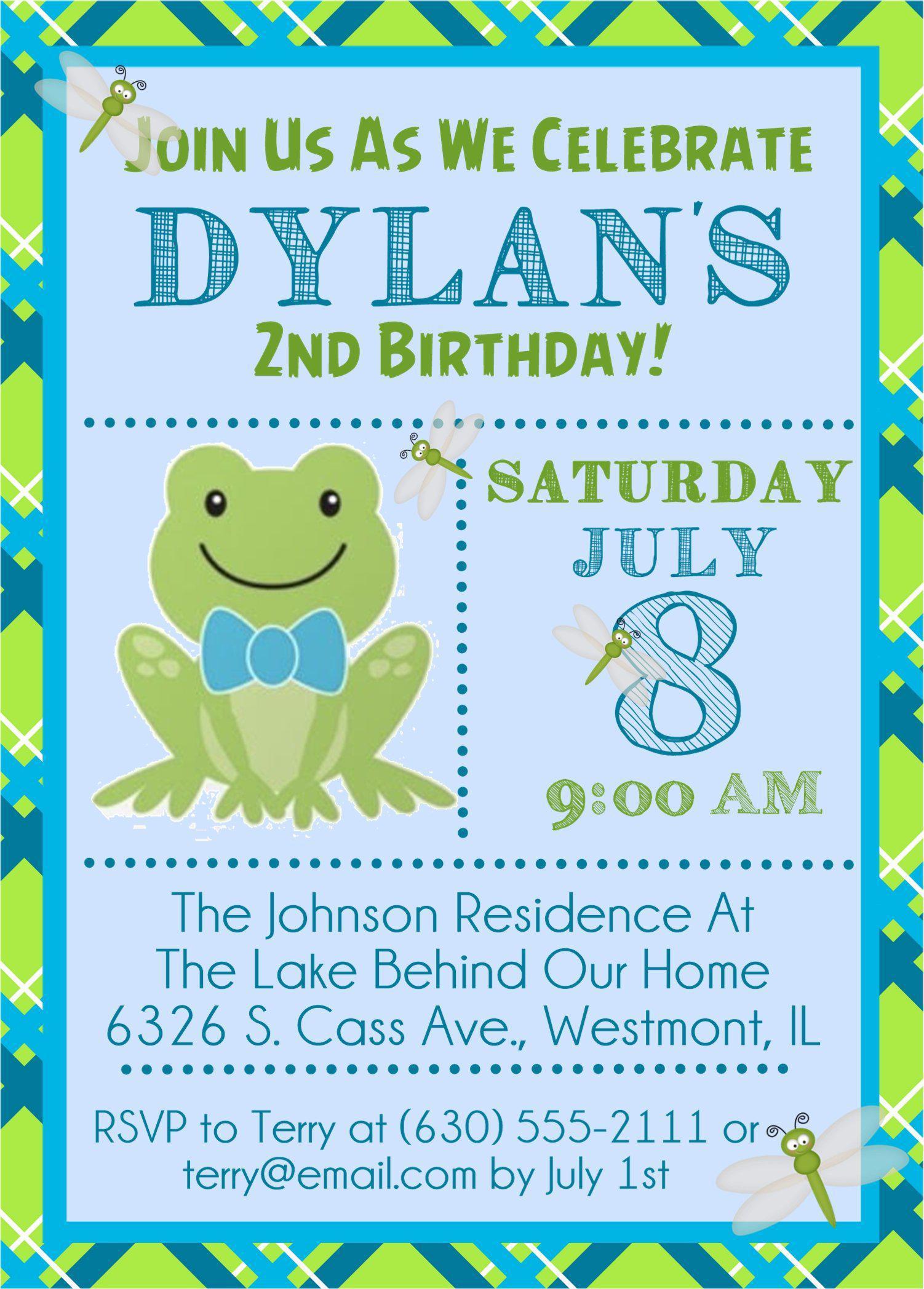 Frog Birthday Party Invitations