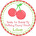Fruit-themed cherry party favor label design