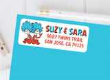 Fun twin themed address labels