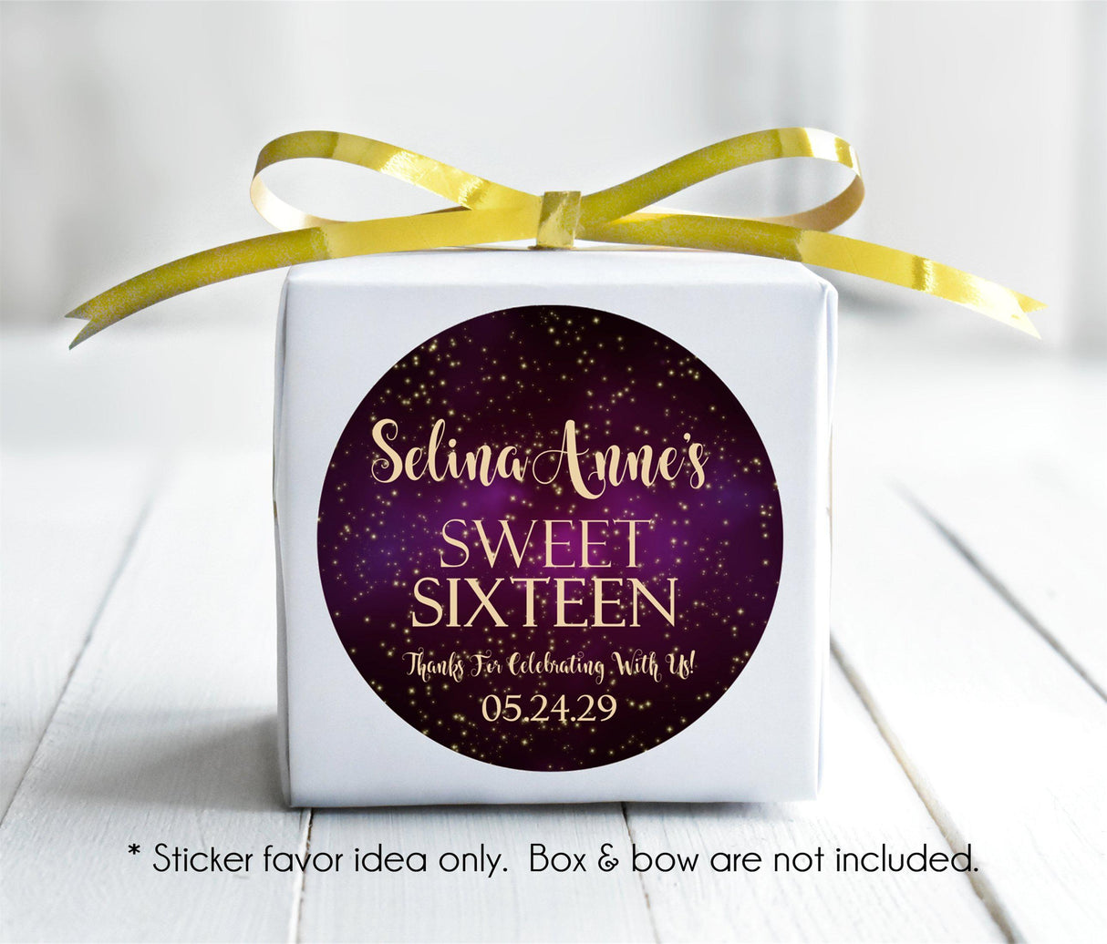 Galaxy Sweet 16 Birthday Party Stickers Or Favor Tags