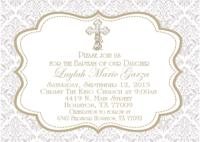Gender Neutral Baptism Invitations