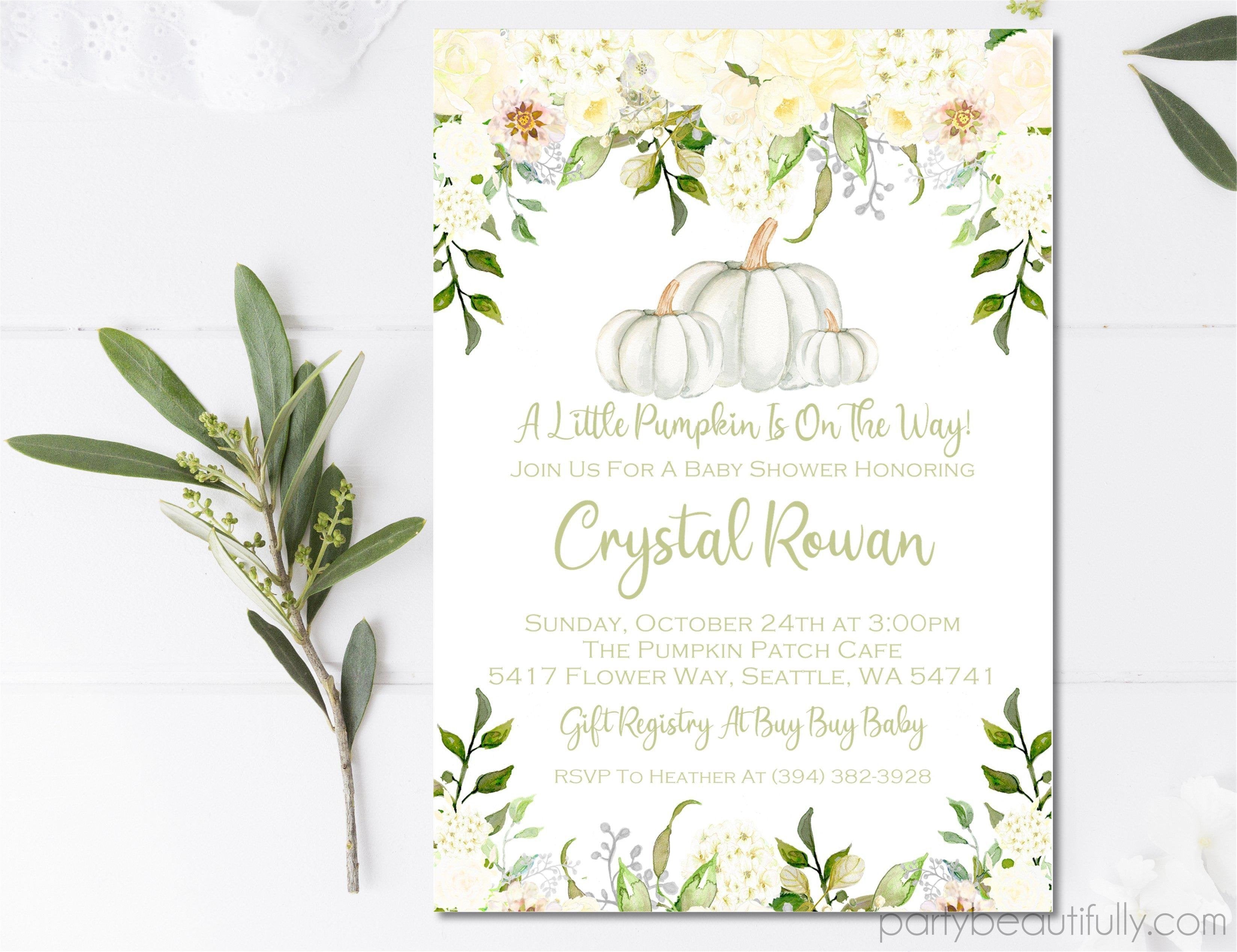 Gender Neutral Fall Pumpkin Fall Baby Shower Invitations