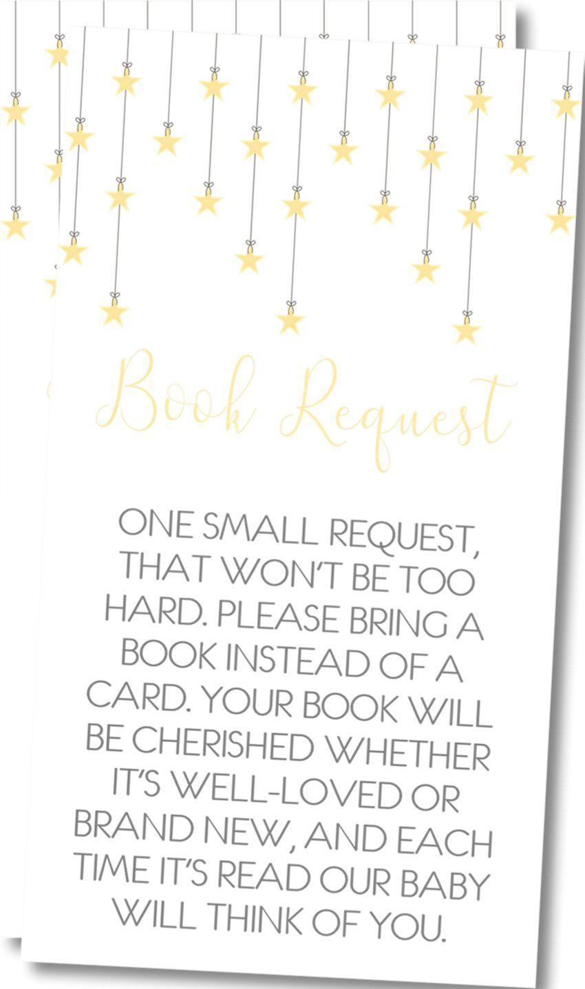 Gender Neutral Little Star Book Request Cards