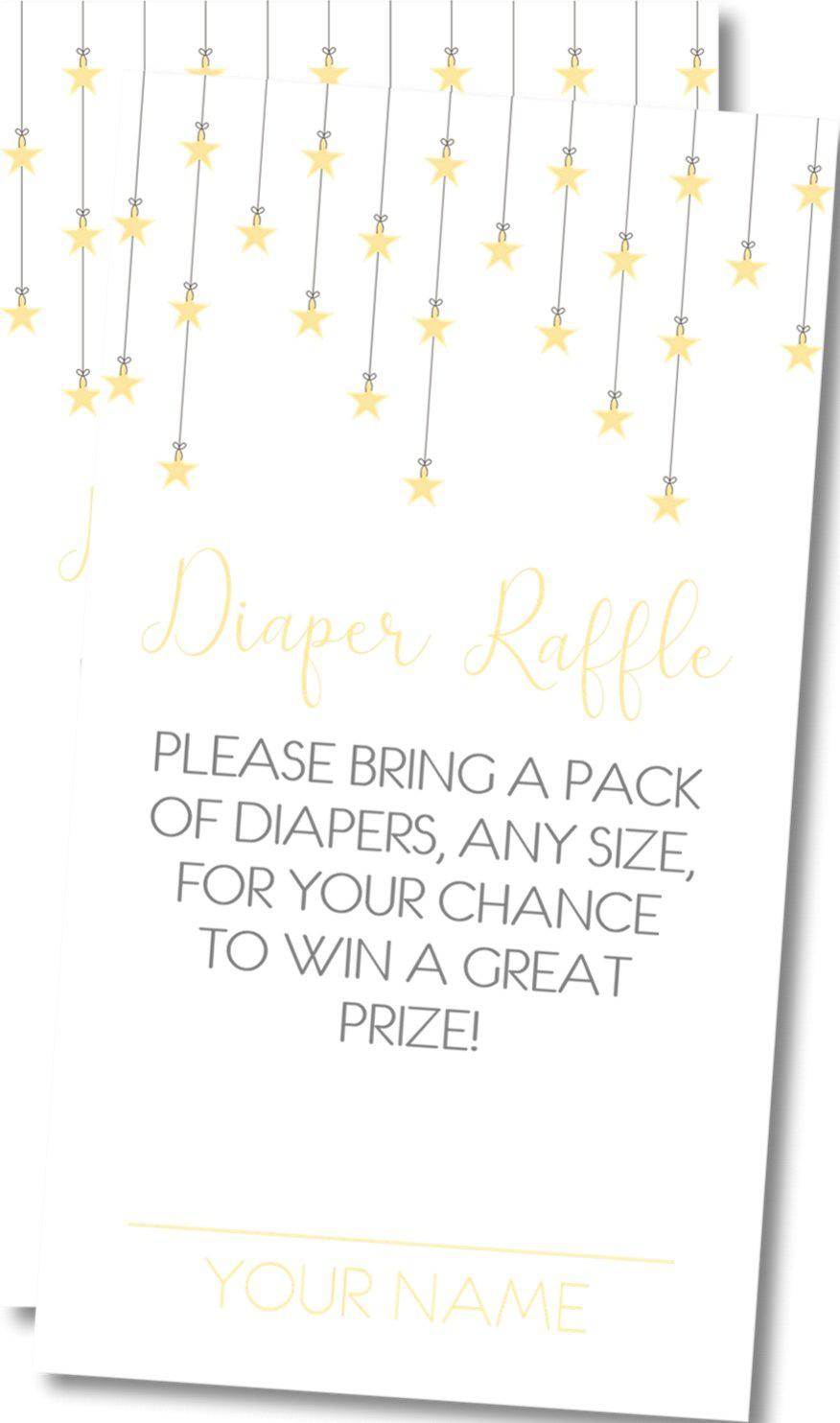 Gender Neutral Little Star Diaper Raffle Tickets