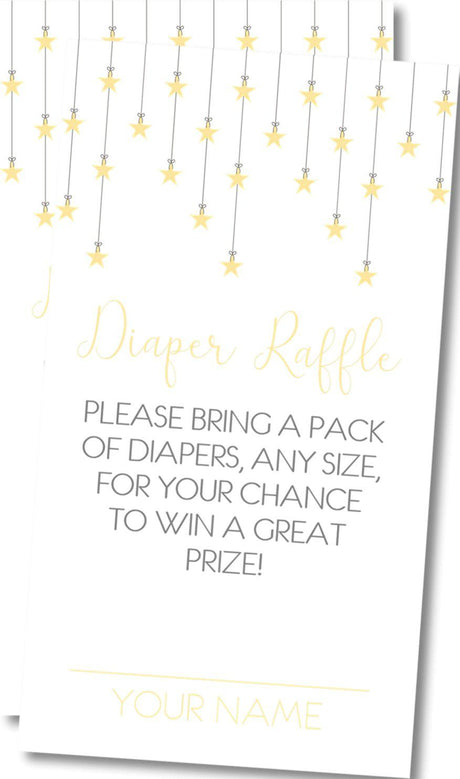 Gender Neutral Little Star Diaper Raffle Tickets
