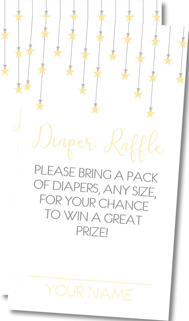 Gender Neutral Little Star Diaper Raffle Tickets