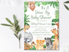 Gender Neutral Safari Animals Drive By Baby Shower Invitations