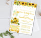 Gender Neutral Sunflower Drive By Baby Shower Invitations