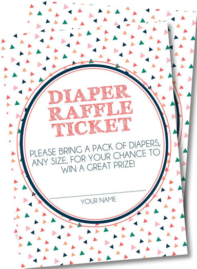 Gender Neutral Triangle Diaper Raffle Tickets